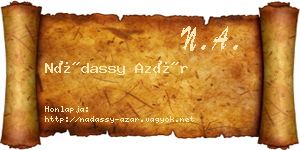 Nádassy Azár névjegykártya